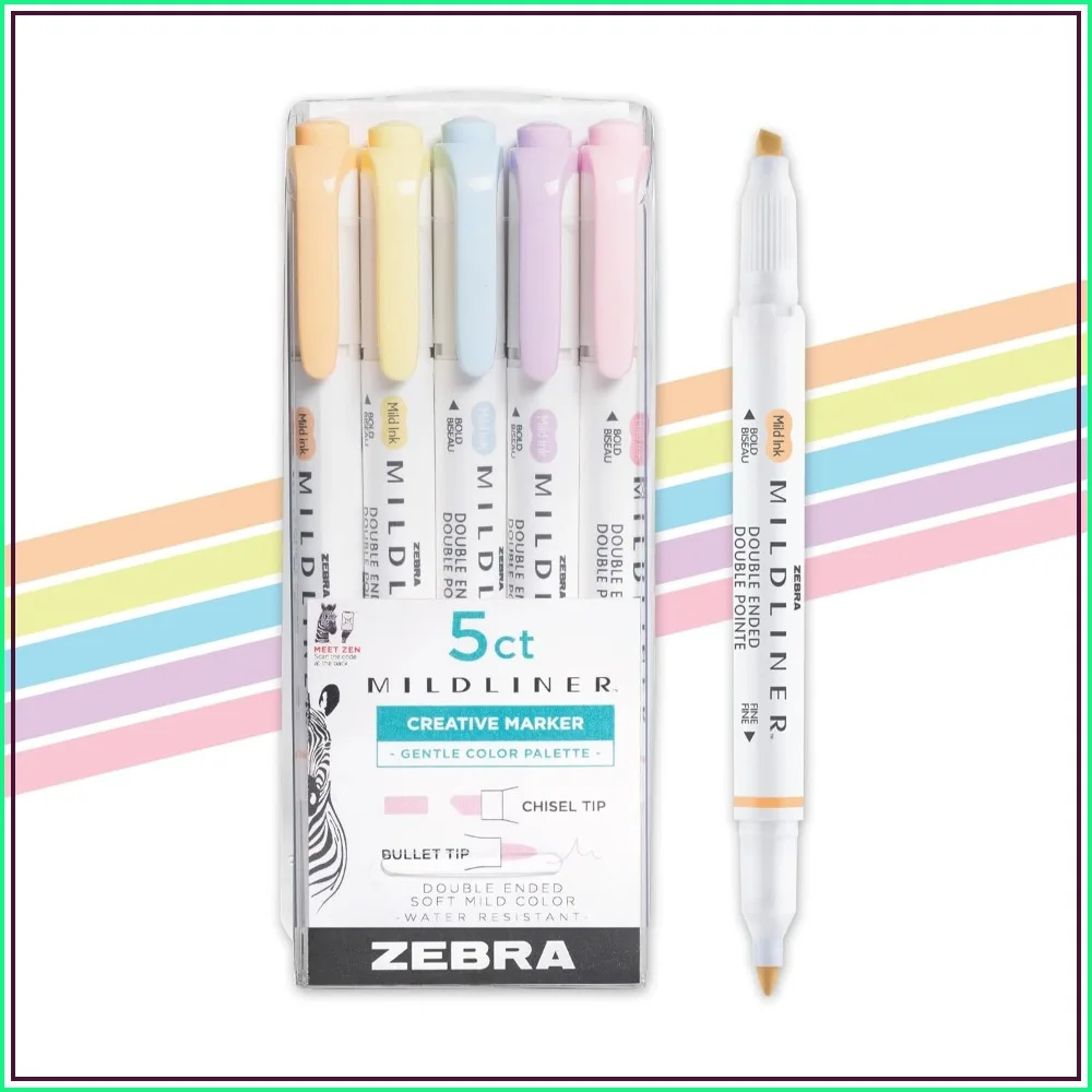 Dual-Tip Highlighters Set, Broad & Fine Tips, No Bleed, 5 Assorted Colors for Bible, Journaling, School & Office
Dual-Tip Highlighters Set, Broad & Fine Tips, No Bleed, 5 Assorted Colors for Bible, Journaling, School & Office