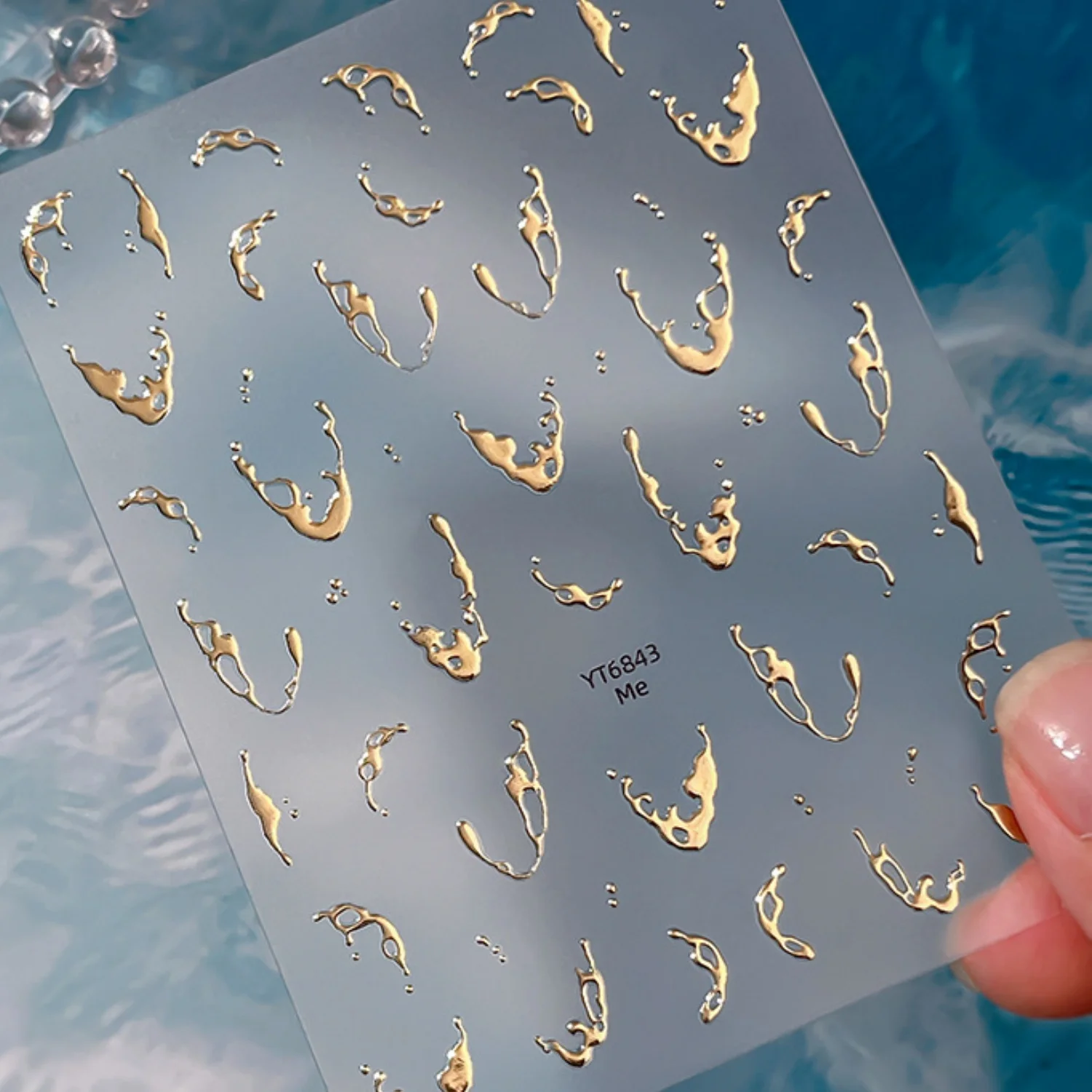 Gold Foil Water Splash 5D Nail Art Sticker Hot Stamping Ripple Line Transparent Ocean Self Adhesive Fresh Water Decal Art Decor
Gold Foil Water Splash 5D Nail Art Sticker Hot Stamping Ripple Line Transparent Ocean Self Adhesive Fresh Water Decal Art Decor