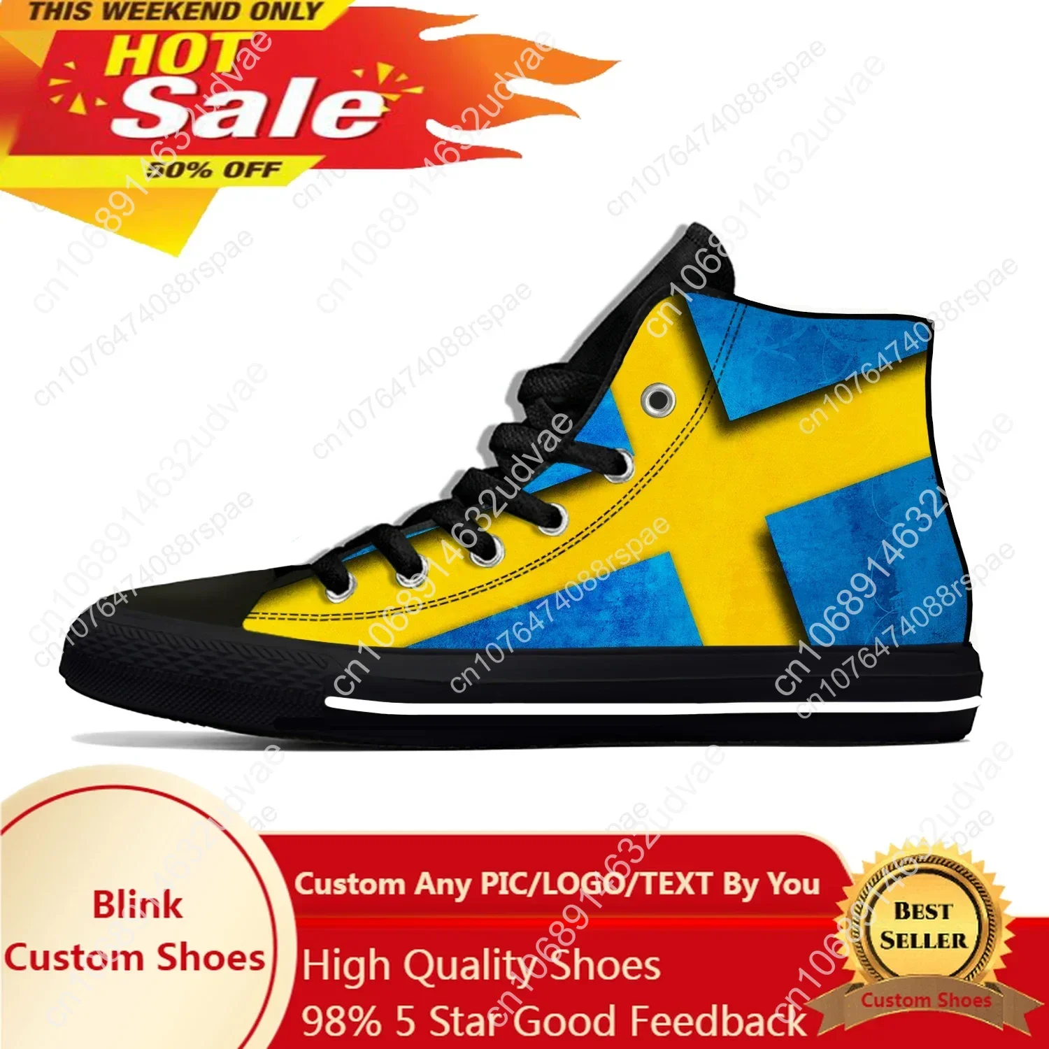 Sweden Swedish Flag Patriotic Cool Funny Fashion Hot Casual Shoes High Top Lightweight Board Shoes Breathable Men Women Sneakers
Sweden Swedish Flag Patriotic Cool Funny Fashion Hot Casual Shoes High Top Lightweight Board Shoes Breathable Men Women Sneakers