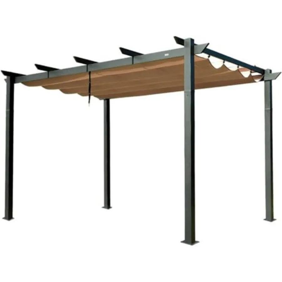 Outdoor Retractable Pergola with Weather-Resistant Gray Sun Shade Canopy, Aluminum Frame for BBQ, Party, Wedding, Patio, Backya
Outdoor Retractable Pergola with Weather-Resistant Gray Sun Shade Canopy, Aluminum Frame for BBQ, Party, Wedding, Patio, Backya