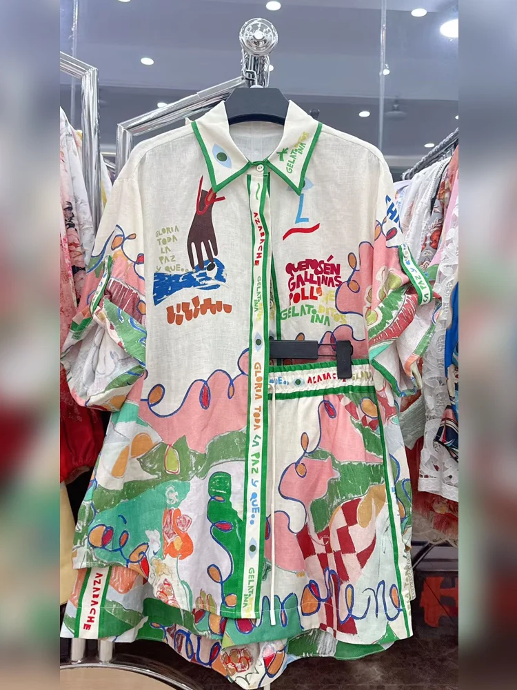 2025 summer exquisite graffiti style elegant slim fit short sleeved shirt set fashionable
2025 summer exquisite graffiti style elegant slim fit short sleeved shirt set fashionable