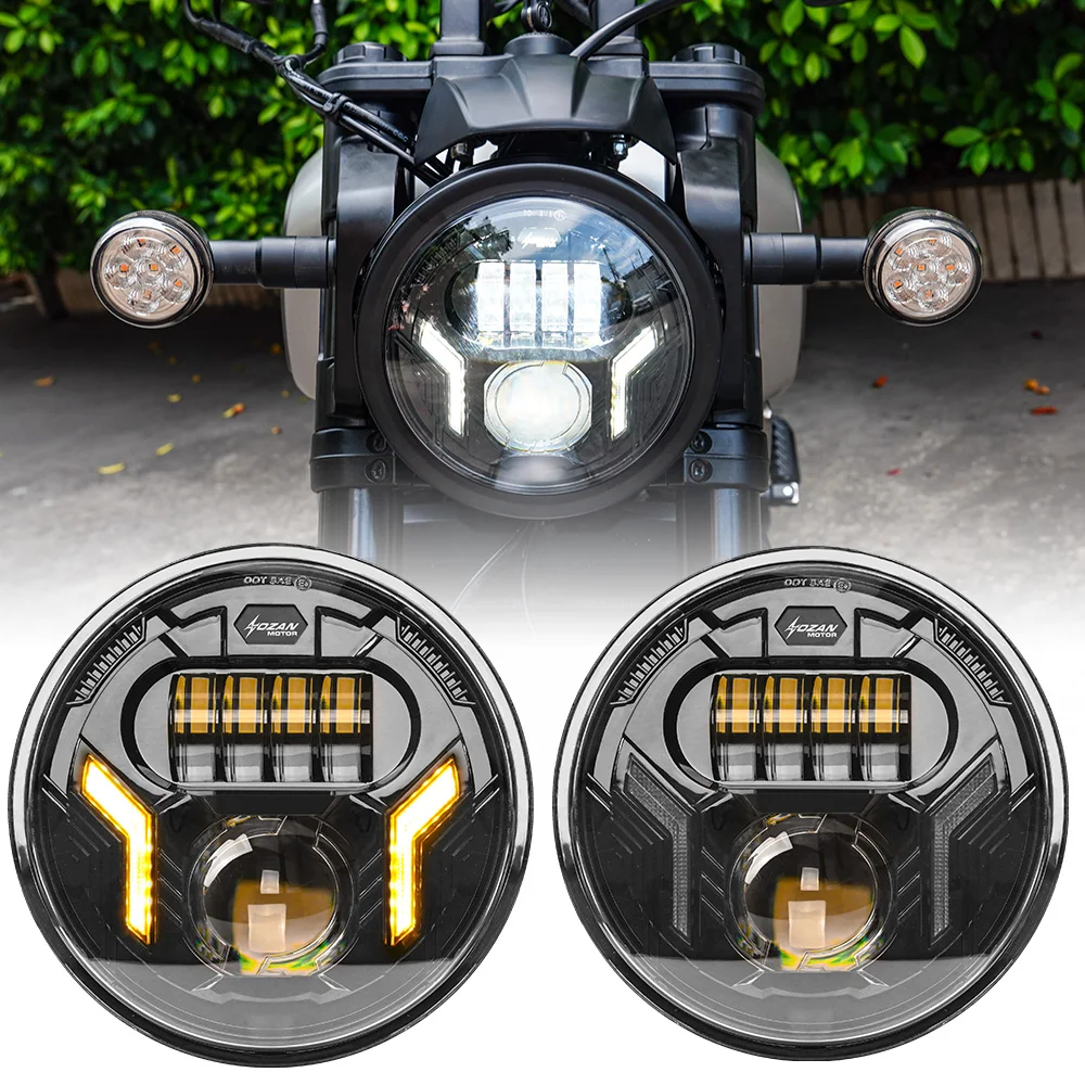 7 Inch Round LED Motorcycle Headlight, 45W High/Low Beam, White/Amber DRL Amber Turn Signal, IP67 Waterproof Motorcycle Light
7 Inch Round LED Motorcycle Headlight, 45W High/Low Beam, White/Amber DRL Amber Turn Signal, IP67 Waterproof Motorcycle Light