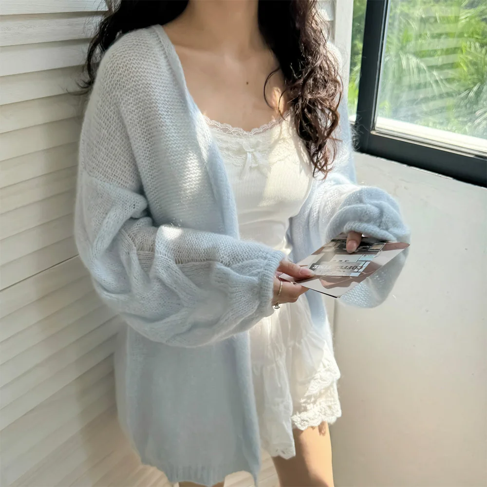 Soft Camere Milk Blue Open Cardigan Loose Lazy Sle Thin Knitted Outerwear Women's Autumn Winter Sweet Sle Long Sve S...
Soft Camere Milk Blue Open Cardigan Loose Lazy Sle Thin Knitted Outerwear Women's Autumn Winter Sweet Sle Long Sve S...