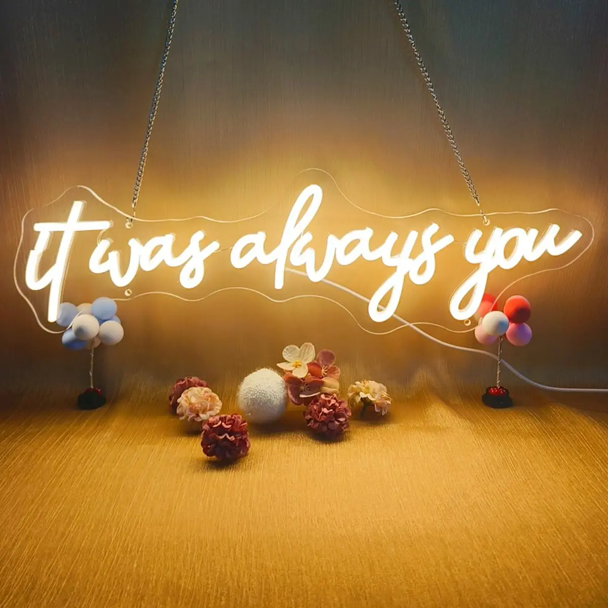 It Was Always You Neon Light LED Neon Sign Dimmable USB Powered for Wedding Proposal Party Bedroom Living Room Bar Wall Decor
It Was Always You Neon Light LED Neon Sign Dimmable USB Powered for Wedding Proposal Party Bedroom Living Room Bar Wall Decor