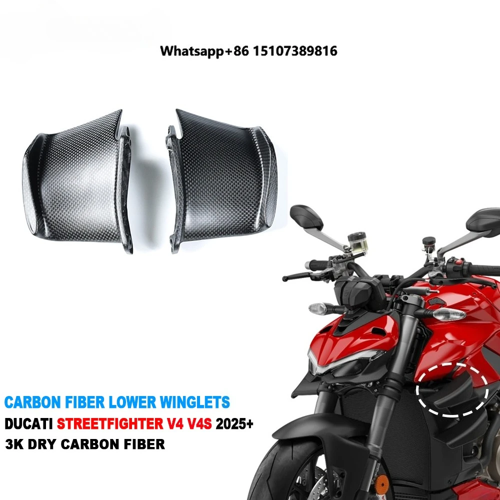 Dry Carbon Fiber Motorcycle Left Right Side Lower Winglets for Streetfighter V4 V4S 2025
Dry Carbon Fiber Motorcycle Left Right Side Lower Winglets for Streetfighter V4 V4S 2025
