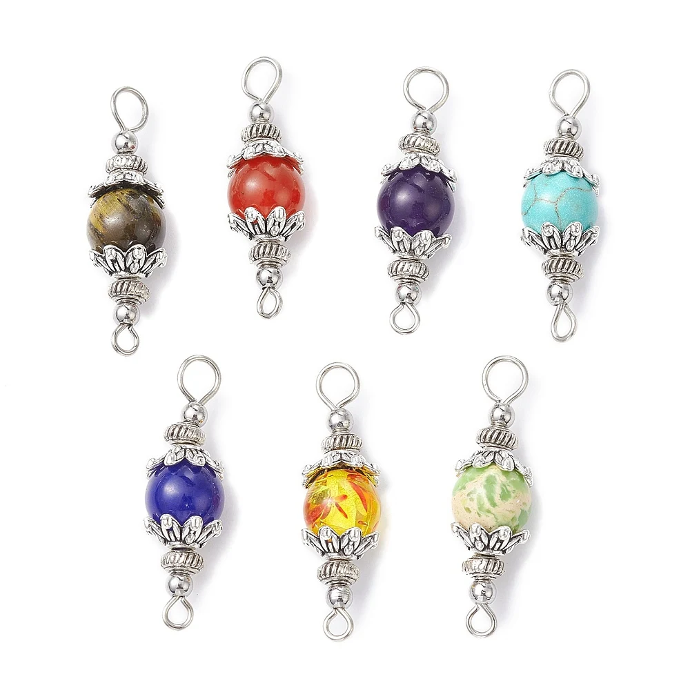 105pcs Mixed Gemstone Stone Bead Connectors Silver Plated Link Double Loop Charms for DIY Bracelet Necklace Jewelry Making
105pcs Mixed Gemstone Stone Bead Connectors Silver Plated Link Double Loop Charms for DIY Bracelet Necklace Jewelry Making