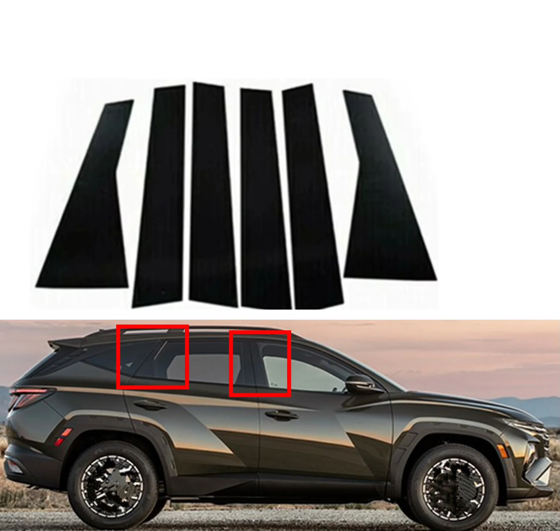 6Pcs Gloss Black Pillar Posts Fit For Hyundai Tucson NX4 2022-2023 2024 Door Window Trim Molding Cover Exterior
6Pcs Gloss Black Pillar Posts Fit For Hyundai Tucson NX4 2022-2023 2024 Door Window Trim Molding Cover Exterior