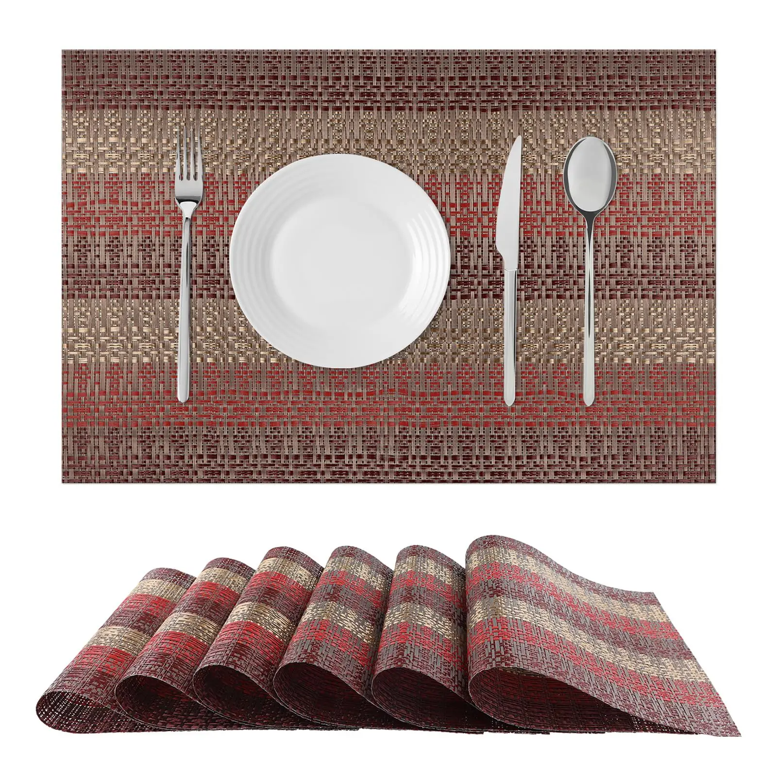 Red Placemats Vintage Vinyl Table Mats,12x18 inch,Washable Wipeable Heat-Resistant No-Slip Place Mats for Kitchen Dining Table
Red Placemats Vintage Vinyl Table Mats,12x18 inch,Washable Wipeable Heat-Resistant No-Slip Place Mats for Kitchen Dining Table