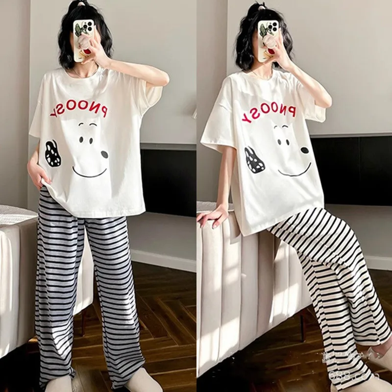 Пижамы женские штаны с короткими рукавами ночная рубашка Snoopy летний комплект домашней одежды милая новая весенняя одежда для сна с героями мультфильмов для девочек
Пижамы женские штаны с короткими рукавами ночная рубашка Snoopy летний комплект домашней одежды милая новая весенняя одежда для сна с героями мультфильмов для девочек