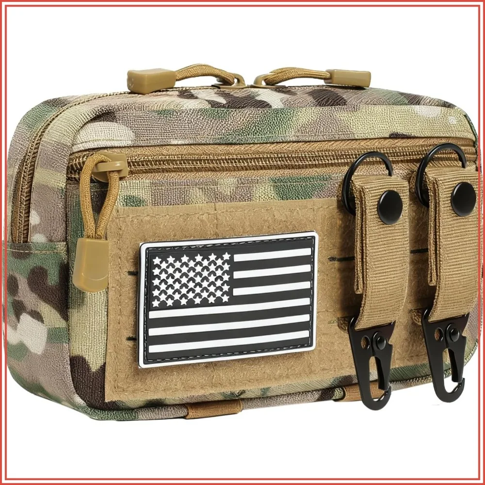 Tactical Molle Admin Pouch with 2 Keychains & US Flag Patch - Laser Cut EDC Modular Pouch for Outdoor, Survival, Daily Carry
Tactical Molle Admin Pouch with 2 Keychains & US Flag Patch - Laser Cut EDC Modular Pouch for Outdoor, Survival, Daily Carry