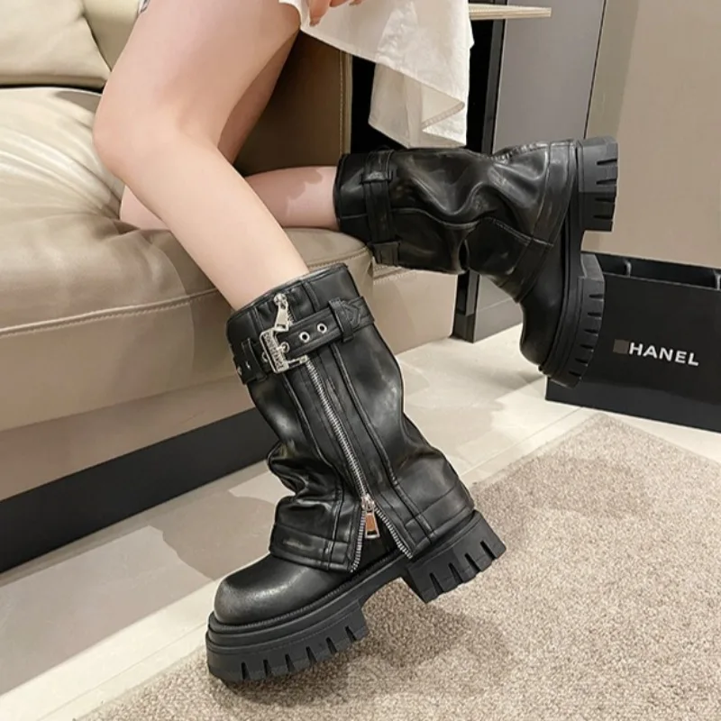 Ladies Shoes 2025Fashion Women's Thick Bottom Knight Boots Women Winter Square Toe Solid Middle Tube Platform Chunky Heels Boots
Ladies Shoes 2025Fashion Women's Thick Bottom Knight Boots Women Winter Square Toe Solid Middle Tube Platform Chunky Heels Boots