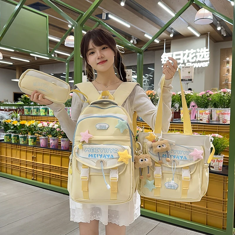 Japanese Style Kawaii For Large New Nylon School Bags For Girls Shoulder Bag Backpack School Set For Kinder Girl Kids Schoolbags
Japanese Style Kawaii For Large New Nylon School Bags For Girls Shoulder Bag Backpack School Set For Kinder Girl Kids Schoolbags