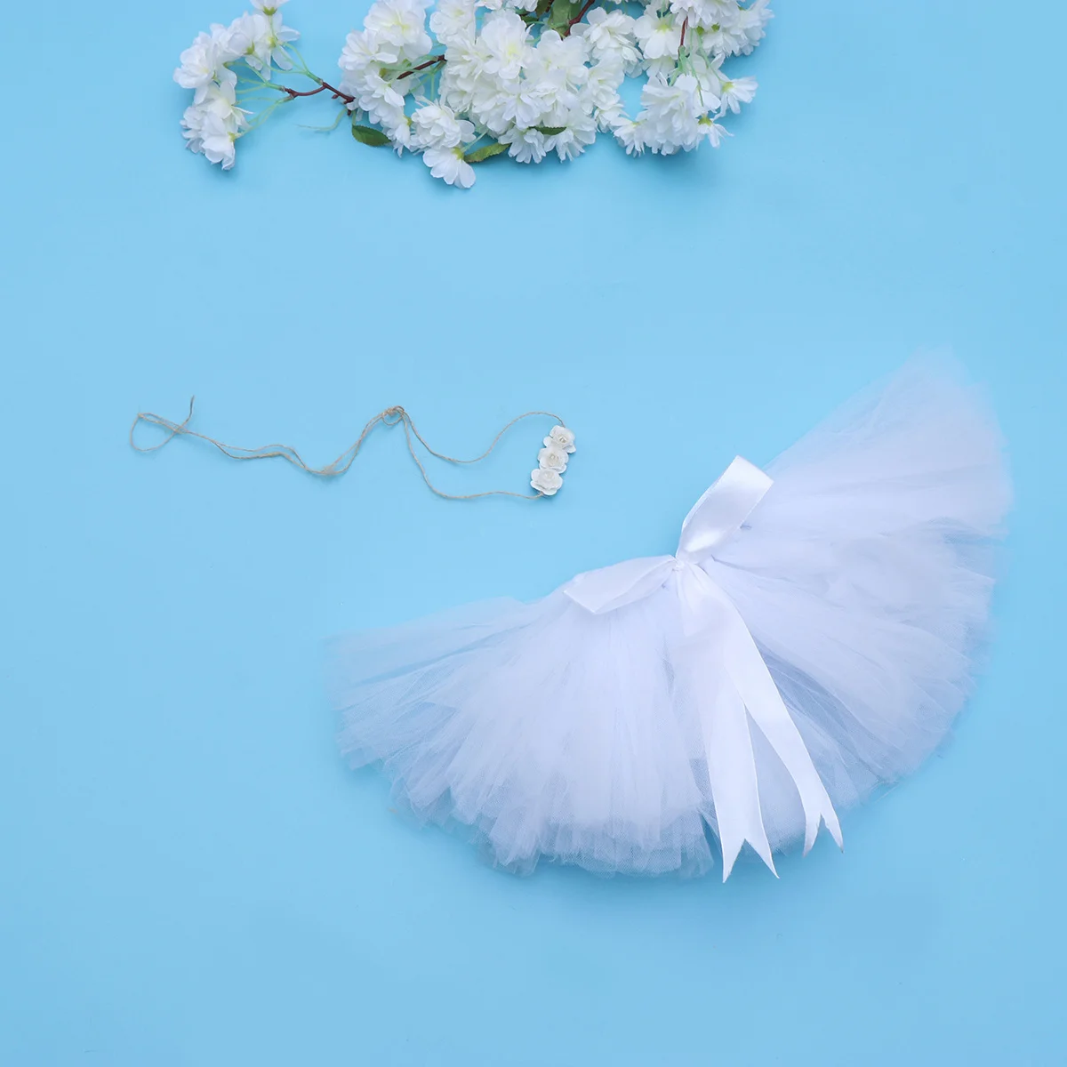 Baby Photography Infant Tutu Skirt White Mesh Skirt Newborn Bow-Knot Tulle Dress Outfit Floral Headband Baby Photo Prop
Baby Photography Infant Tutu Skirt White Mesh Skirt Newborn Bow-Knot Tulle Dress Outfit Floral Headband Baby Photo Prop