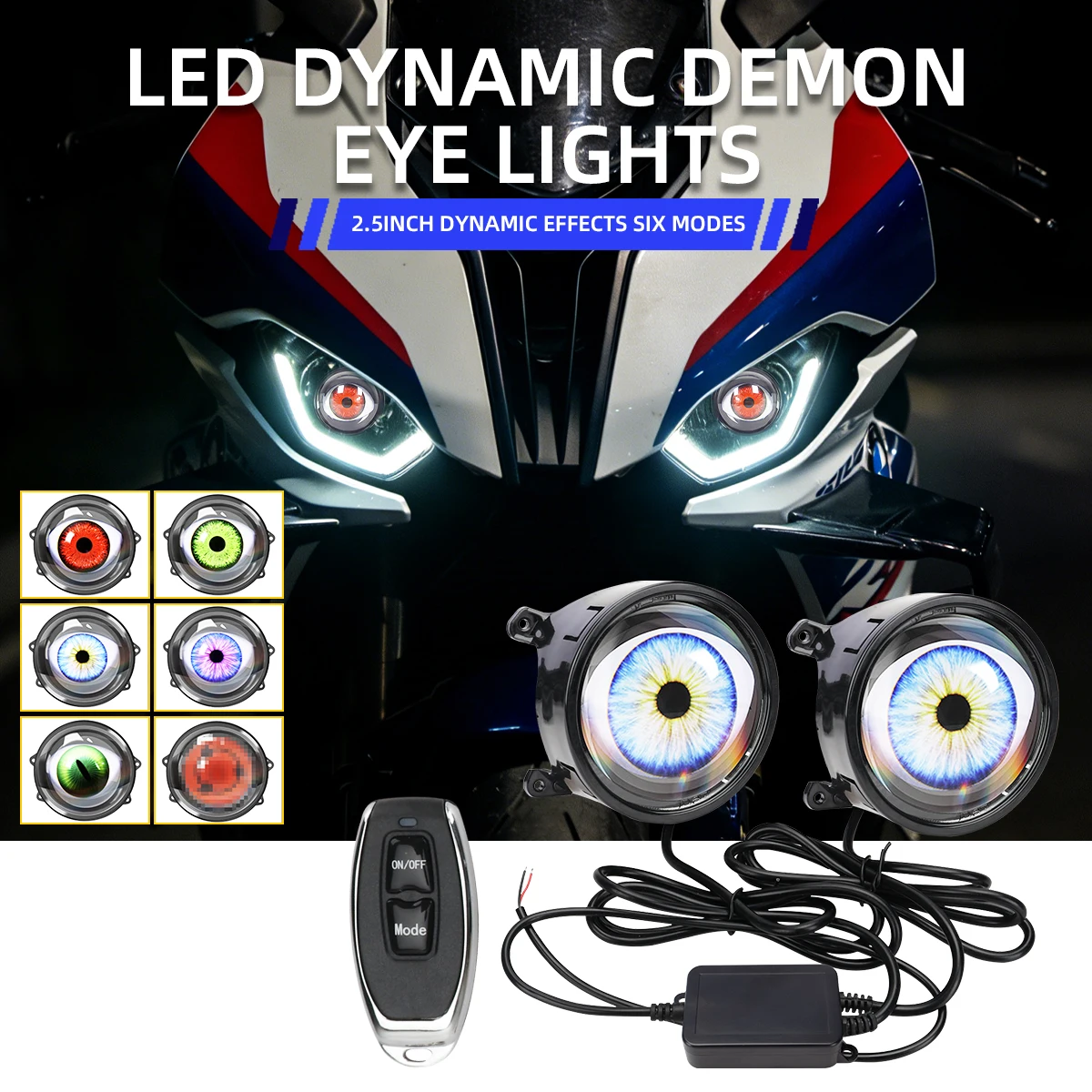 2pcs 3 inch Dynamic Devil Eyes Lenses LED Car Headlight kit Lights with Remote Control Eyes Retrofit Kits 12V Auto Accessories
2pcs 3 inch Dynamic Devil Eyes Lenses LED Car Headlight kit Lights with Remote Control Eyes Retrofit Kits 12V Auto Accessories