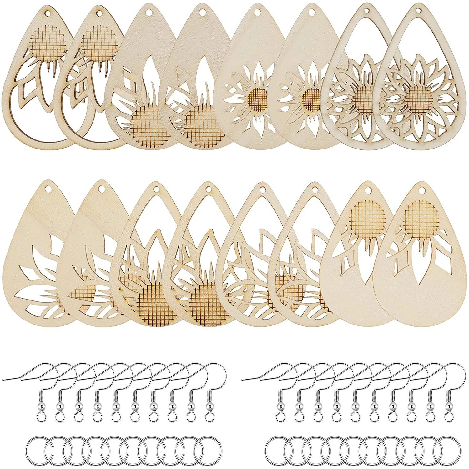 182Pcs/Set Daisy Wooden Earring Making Kit Wooden Dangle Earring Blank Pendant Wood Charm With Jump Ring Earring DIY Craft
182Pcs/Set Daisy Wooden Earring Making Kit Wooden Dangle Earring Blank Pendant Wood Charm With Jump Ring Earring DIY Craft