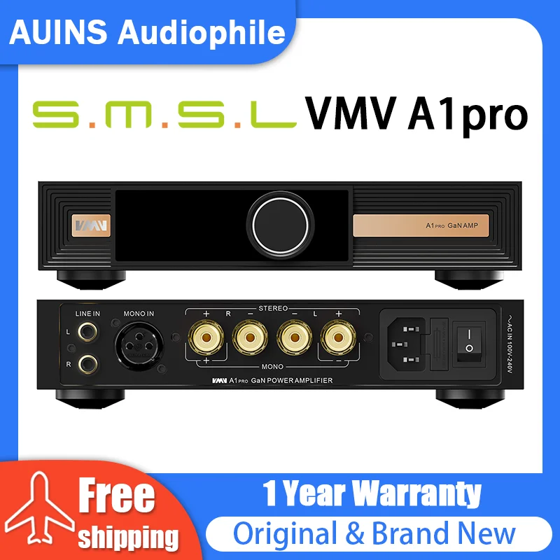 SMSL VMV A1pro Gallium Nitride Power Amplifier XLR Mono Input Mode PGA2311 Chip High-Power Audio Grade Stereo Pure Amplifier
SMSL VMV A1pro Gallium Nitride Power Amplifier XLR Mono Input Mode PGA2311 Chip High-Power Audio Grade Stereo Pure Amplifier