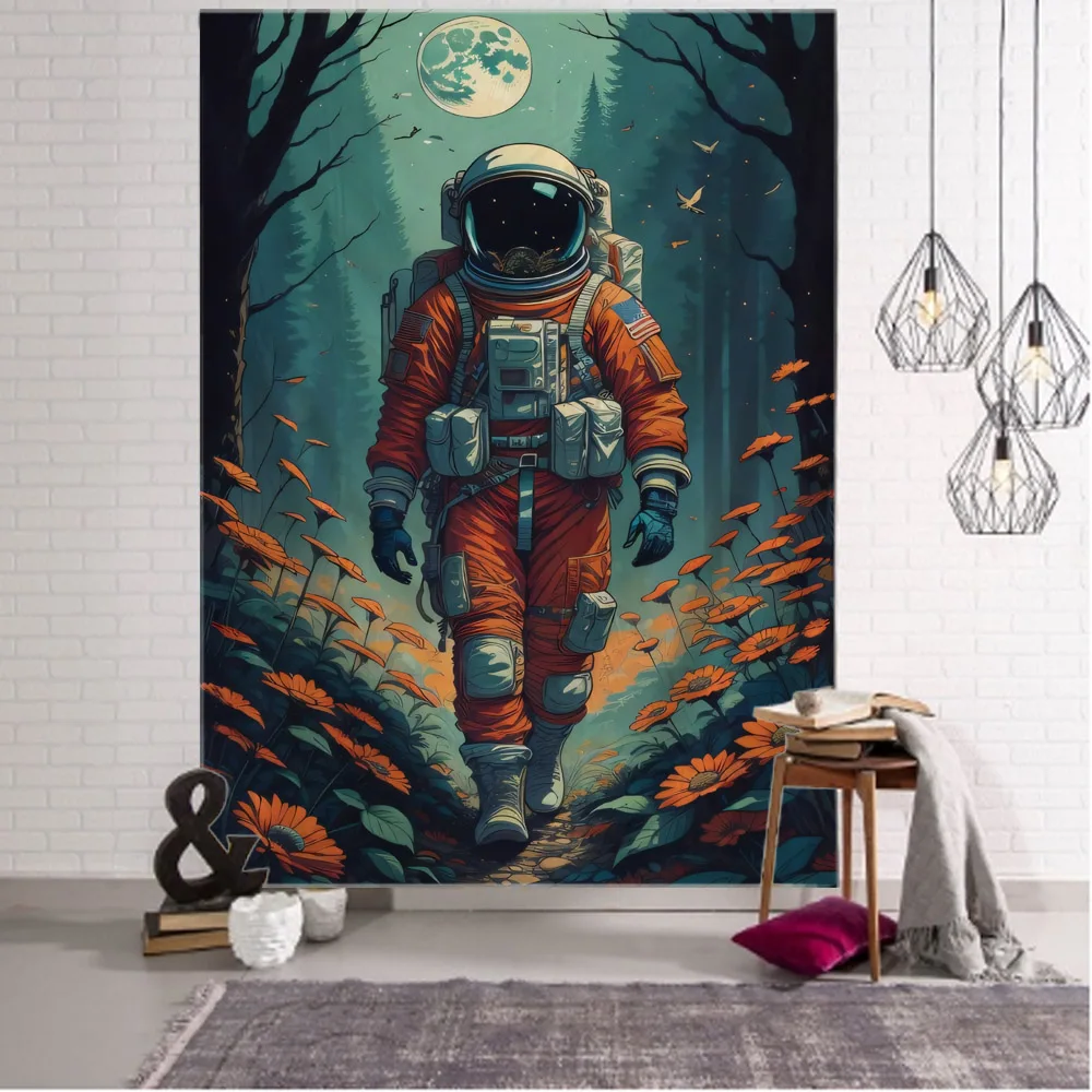 Starry astronaut tapestry wall hanging abstract cartoon psychedelic hippie Tapiz Bohemian home wall decoration background cloth
Starry astronaut tapestry wall hanging abstract cartoon psychedelic hippie Tapiz Bohemian home wall decoration background cloth