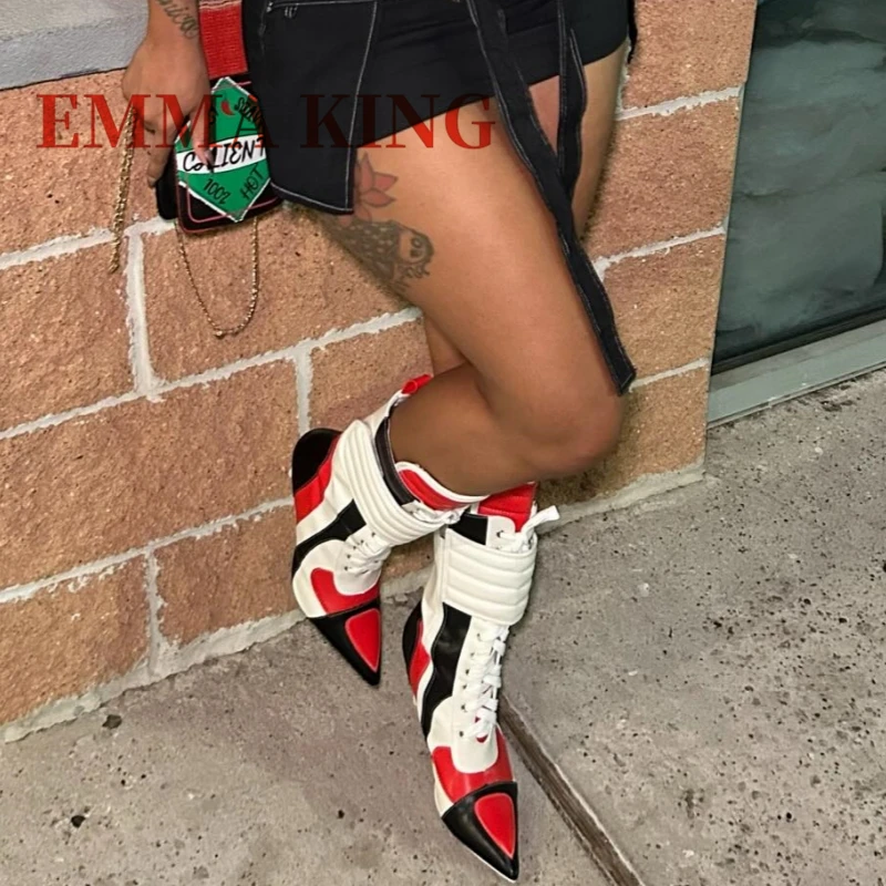 Multicolor Stiletto Heel Sneaker Boots Sexy Pointed Toe Ankle Boot Ladies Catwalk Short Boots Fashion Party Lace-Up Boots Big 46
Multicolor Stiletto Heel Sneaker Boots Sexy Pointed Toe Ankle Boot Ladies Catwalk Short Boots Fashion Party Lace-Up Boots Big 46