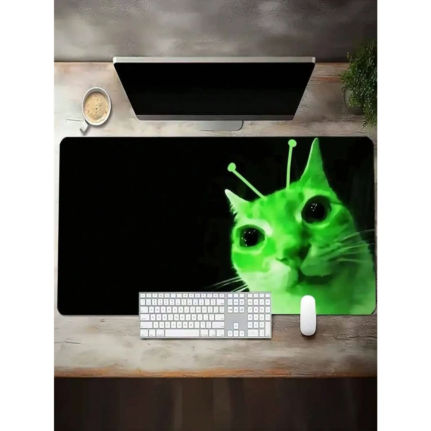 One Mouse Pad, Glowing Green Cat Pattern, Washable, Non-Slip Rubber Office/Gaming Desk Mat, High-End Computer Accessory.
One Mouse Pad, Glowing Green Cat Pattern, Washable, Non-Slip Rubber Office/Gaming Desk Mat, High-End Computer Accessory.