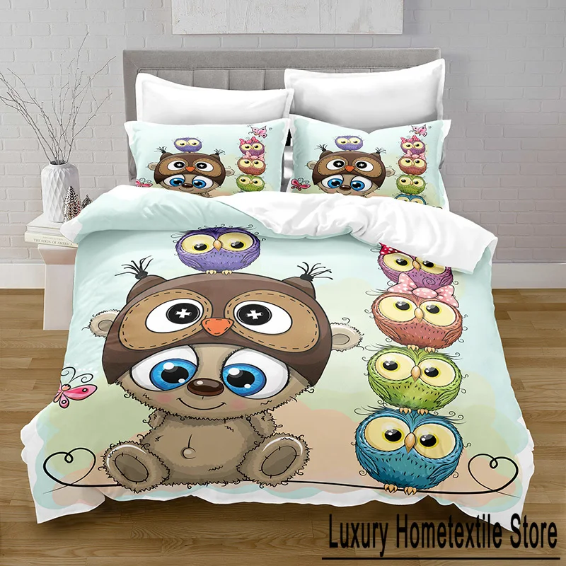 3D Print Kawaii Owl Duvet Cover with Pillowcase Bedroom Decoration Bedding Queen Bedding Bedroom Set King Size Bed Home Textiles
3D Print Kawaii Owl Duvet Cover with Pillowcase Bedroom Decoration Bedding Queen Bedding Bedroom Set King Size Bed Home Textiles