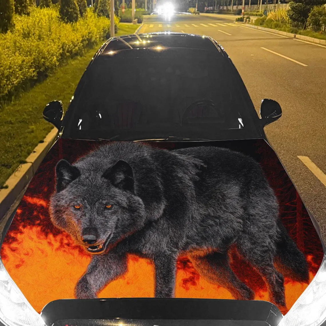Car Decals A Black Wolf Set Against A Fiery Background Car Hood Sticker, Waterproof Self - Adhesive Vinyl Graphics Decals, Decor
Car Decals A Black Wolf Set Against A Fiery Background Car Hood Sticker, Waterproof Self - Adhesive Vinyl Graphics Decals, Decor