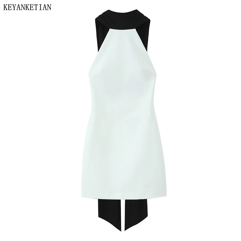 KEYANKETIAN Summer New Women's Contrast Color Patchwork Backless Mini Dress Fashion Sexy Back Zipper Slim Sleeveless Dresses
KEYANKETIAN Summer New Women's Contrast Color Patchwork Backless Mini Dress Fashion Sexy Back Zipper Slim Sleeveless Dresses