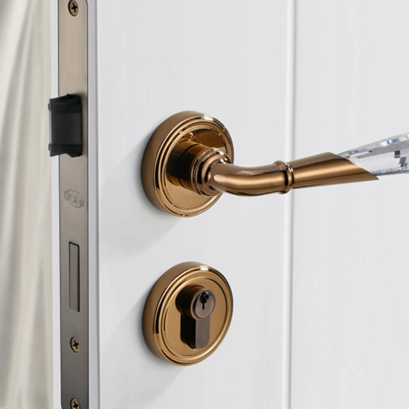 Full Copper Gold Crystal Door Lock Retro French Chrome Bedroom Light Luxury Interior
Full Copper Gold Crystal Door Lock Retro French Chrome Bedroom Light Luxury Interior