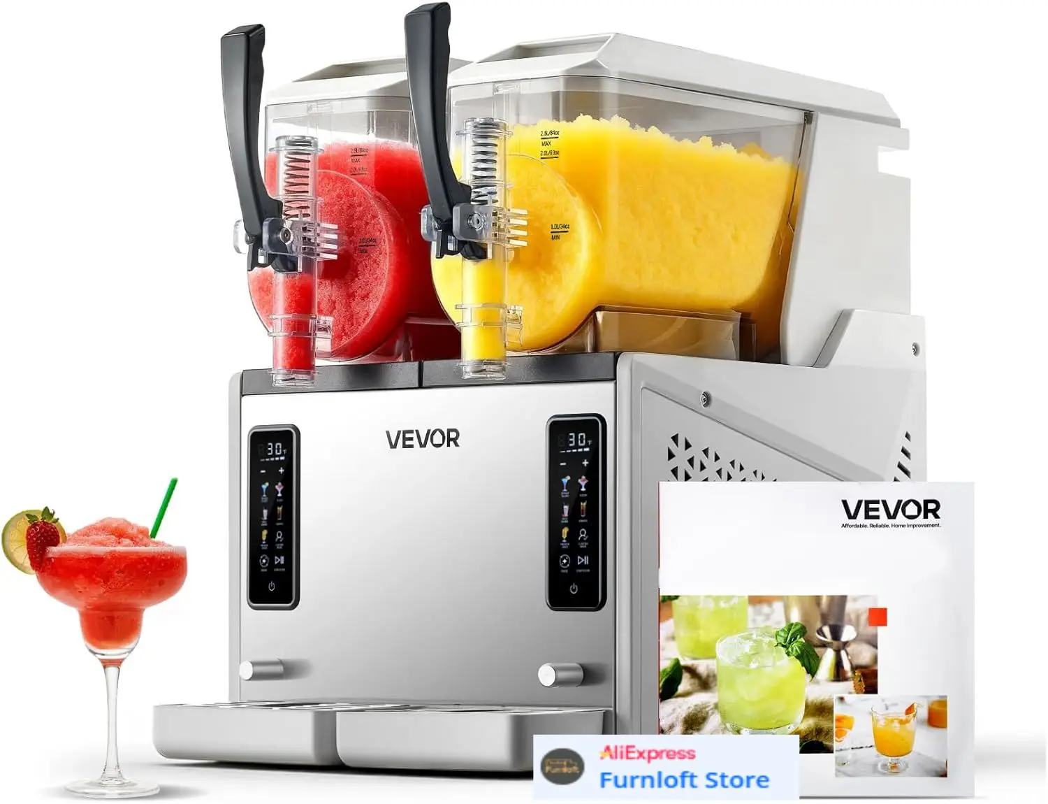 VEVOR Slushie Machine, 3L/100oz x 2 Tank Slushy Machine for Home, No Ice Needed Frozen Drink Maker, Margarita Maker with Self-Cl
VEVOR Slushie Machine, 3L/100oz x 2 Tank Slushy Machine for Home, No Ice Needed Frozen Drink Maker, Margarita Maker with Self-Cl