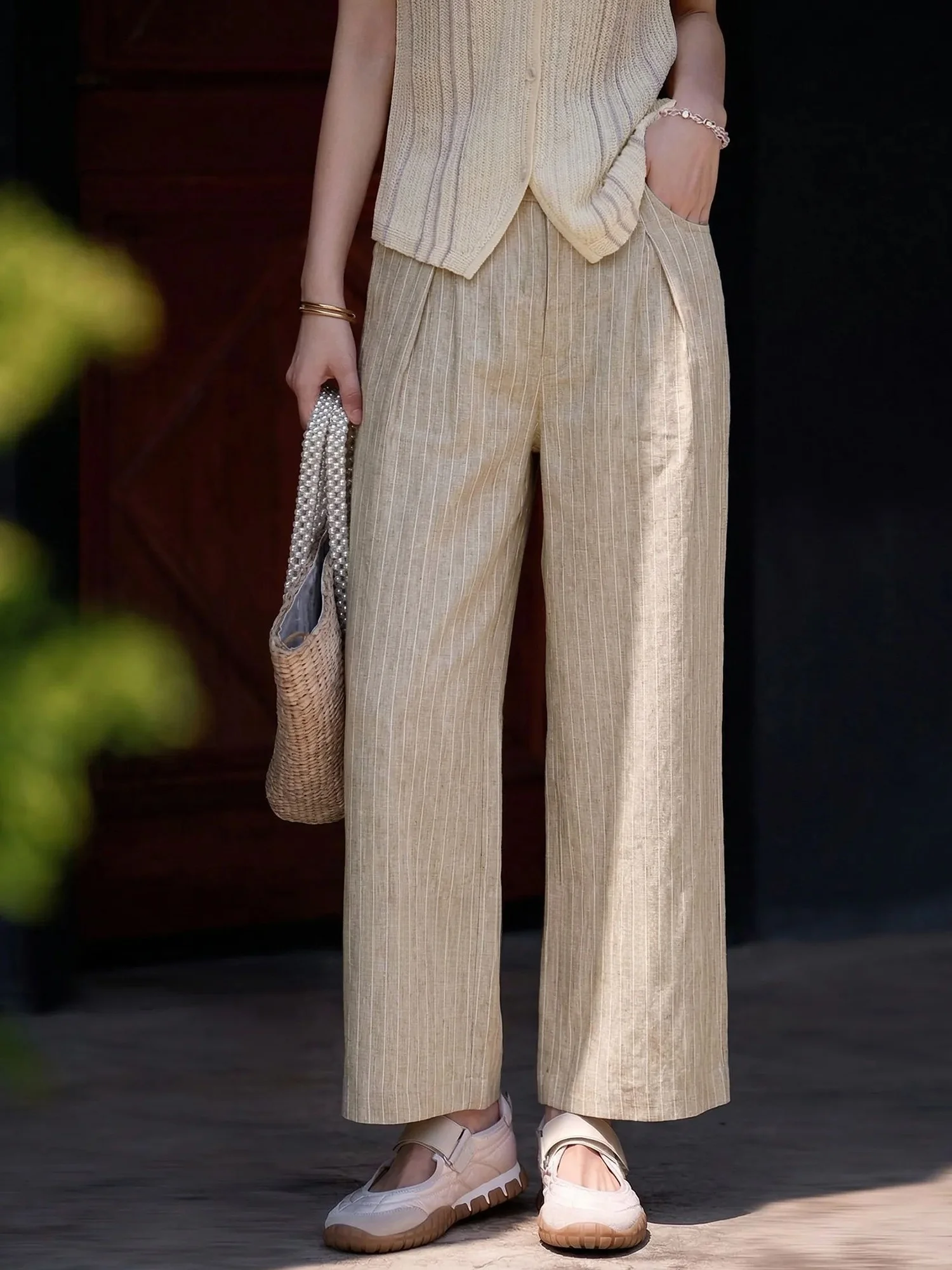 Chivirin Linen Straight Leg Pants Women's Casual Loose Fit Summer Slimming Wide Leg Pants Comfortable Breathable Casual Style
Chivirin Linen Straight Leg Pants Women's Casual Loose Fit Summer Slimming Wide Leg Pants Comfortable Breathable Casual Style
