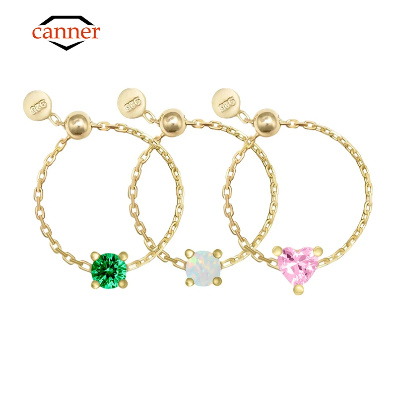 CANNER S925 Sterling Silver Square Love Heart Color Zircon Adjustable Chains Open Rings for Women Wedding Jewelry Gifts Anillos
CANNER S925 Sterling Silver Square Love Heart Color Zircon Adjustable Chains Open Rings for Women Wedding Jewelry Gifts Anillos