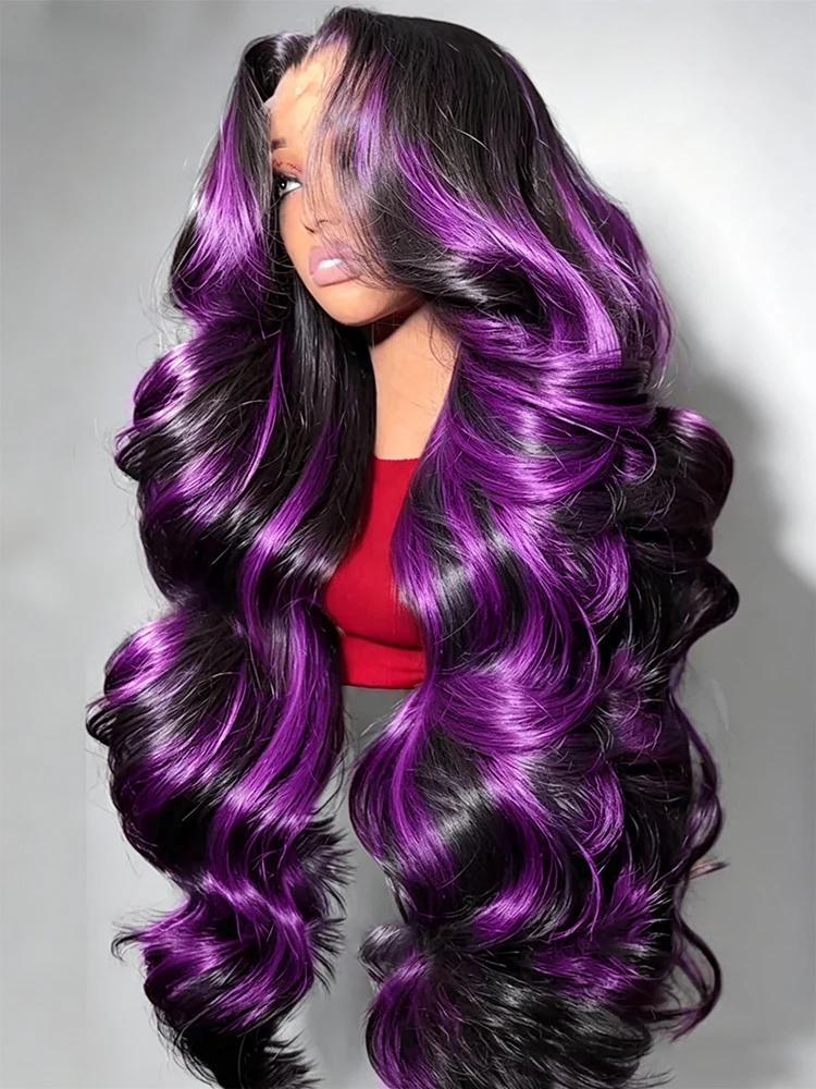Ombre Purple 13x4 Skunk Stripe Lace Front Wigs Human Hair Body Wave Highlight Dark Purple 13x6 HD Lace Frontal Wig 250% Density
Ombre Purple 13x4 Skunk Stripe Lace Front Wigs Human Hair Body Wave Highlight Dark Purple 13x6 HD Lace Frontal Wig 250% Density