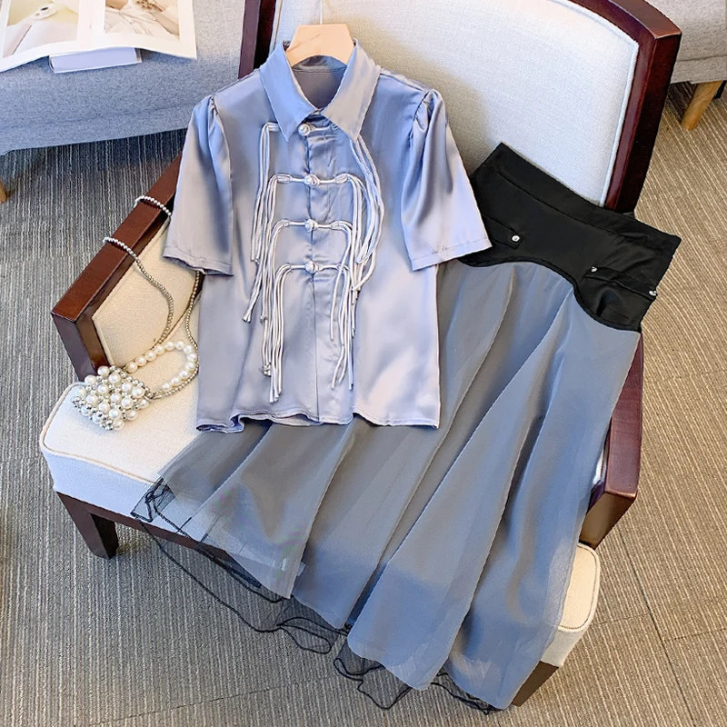 Women's Graceful Two Pieces Clothing Set Summer 2023 Fashion office Bow Shirts+lace Skirts Suit Lady Casual Joker Streetwear 2XL
Women's Graceful Two Pieces Clothing Set Summer 2023 Fashion office Bow Shirts+lace Skirts Suit Lady Casual Joker Streetwear 2XL