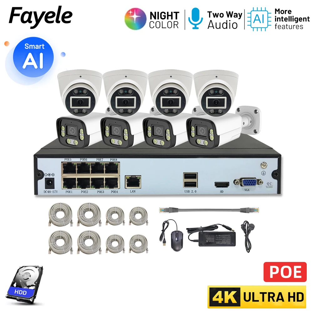 H.265 16CH 4K 8MP POE Camera NVR System Human Vehicle Detection Full Color 2Way Audio Video Surveillance Kit SeeEasy IP Camera
H.265 16CH 4K 8MP POE Camera NVR System Human Vehicle Detection Full Color 2Way Audio Video Surveillance Kit SeeEasy IP Camera