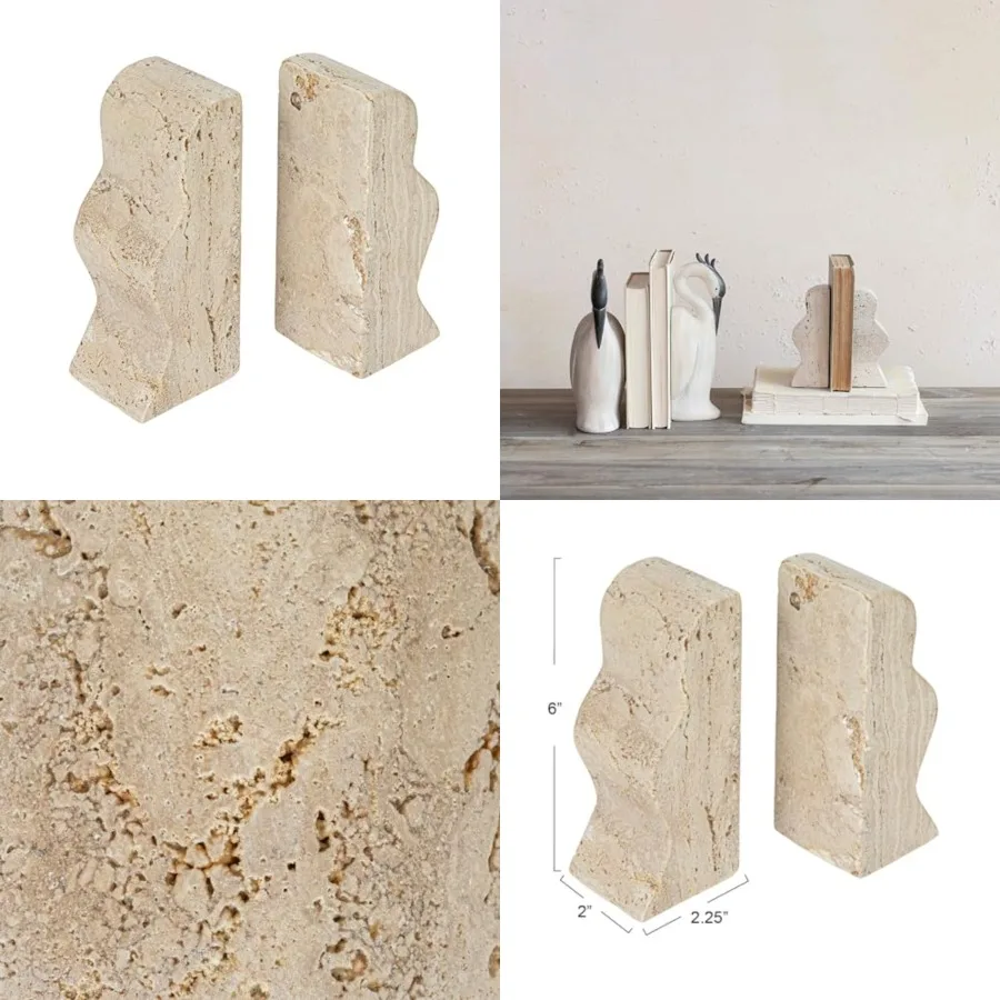 Элегантные декоративные подставки для книг с травертиновой волной для домашнего и офиса. Набор из 2 предметов из натурального камня с современным дизайном и деревенской отделкой.
Элегантные декоративные подставки для книг с травертиновой волной для домашнего и офиса. Набор из 2 предметов из натурального камня с современным дизайном и деревенской отделкой.