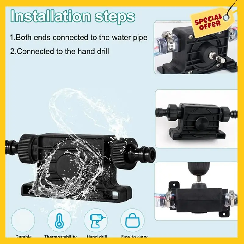 2 Pack Hand Electric Drill Water Pump, Portable Mini Oil Pump With Water Hose Quick Connectors Self Priming Fluid Pump Black
2 Pack Hand Electric Drill Water Pump, Portable Mini Oil Pump With Water Hose Quick Connectors Self Priming Fluid Pump Black
