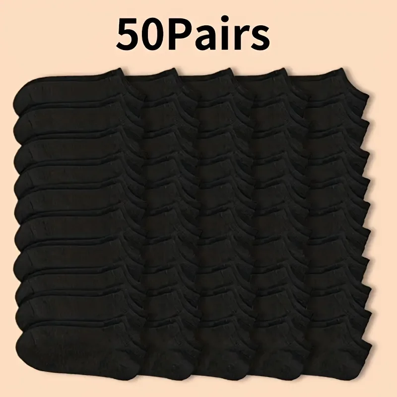 50 Pairs Unisex Socks, Black White Grey, No-Show Breathable, Sweat-Absorbent, Anti-Odor, Thin Summer Ankle Socks for Men & Women
50 Pairs Unisex Socks, Black White Grey, No-Show Breathable, Sweat-Absorbent, Anti-Odor, Thin Summer Ankle Socks for Men & Women