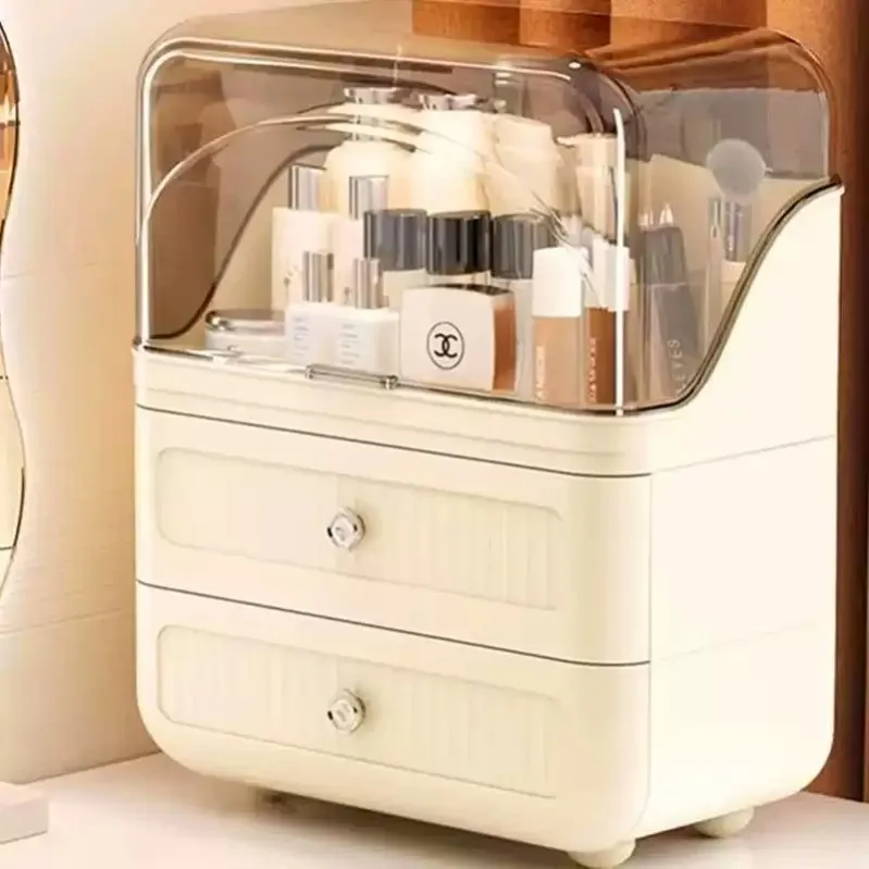 Large Capacity Dustproof Cosmetic Storage Box Cream Style Desktop Makeup Desk Skincare Product Organizer Shelf
Large Capacity Dustproof Cosmetic Storage Box Cream Style Desktop Makeup Desk Skincare Product Organizer Shelf
