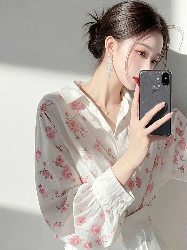 Ele White Floral Print Long Sve irt Women's Faion Spring New Sle High-End Feelings Commute Sle Loose Fit irt
Ele White Floral Print Long Sve irt Women's Faion Spring New Sle High-End Feelings Commute Sle Loose Fit irt