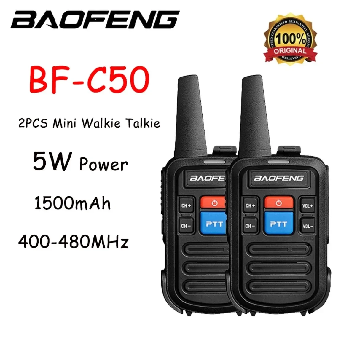 Baofeng BF-C50 2pcs Mini Walkie Talkie Kids Portable Ham Radio Comunicador UHF 400-470MHz Dual Band Two-way Radio HF Transceiver
Baofeng BF-C50 2pcs Mini Walkie Talkie Kids Portable Ham Radio Comunicador UHF 400-470MHz Dual Band Two-way Radio HF Transceiver