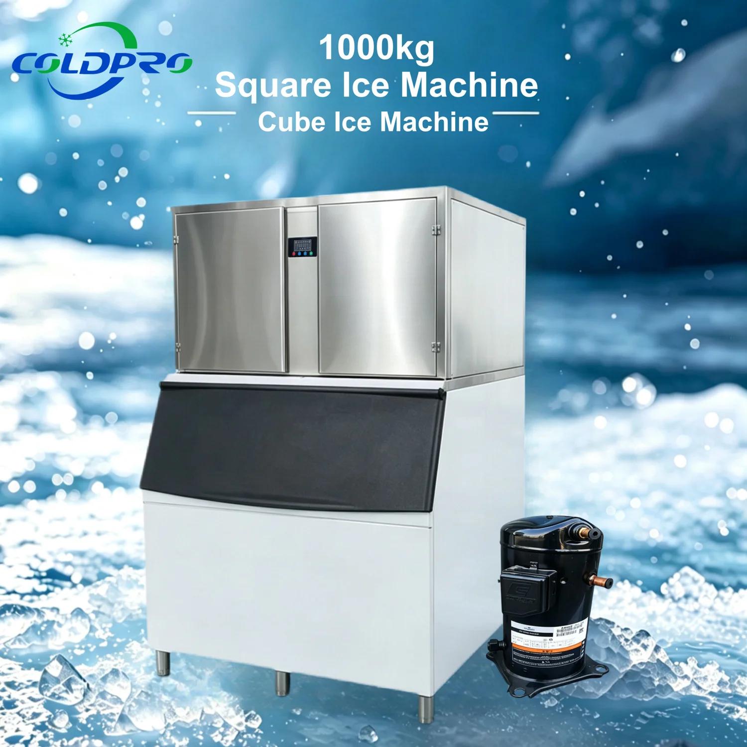 Coldpro Electric Large Output Cube Ice Machine 1000kg/24h Commercial Ice Maker Energy Efficient Class For Bars Hotels Bubble Tea
Coldpro Electric Large Output Cube Ice Machine 1000kg/24h Commercial Ice Maker Energy Efficient Class For Bars Hotels Bubble Tea