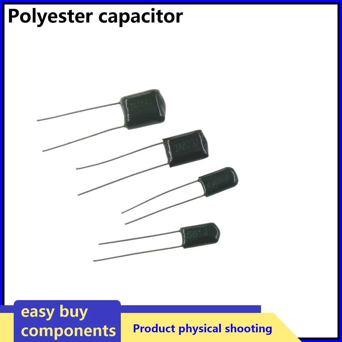 100/50pcs/Lot 630V Polyester Film Capacitor 1NF 1.5NF 10NF 22NF 33NF 47NF 2J102 2J152 2J222 2J472 2J682 2J103 2J223 2J333 2J473
100/50pcs/Lot 630V Polyester Film Capacitor 1NF 1.5NF 10NF 22NF 33NF 47NF 2J102 2J152 2J222 2J472 2J682 2J103 2J223 2J333 2J473