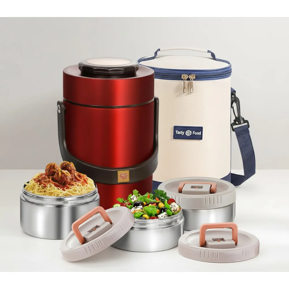 67oz Stainless Steel Vacuum Insulated Wide Mouth Thermos Food Jar with 3-Tier Stackable Bento Lunch Box for Adults
67oz Stainless Steel Vacuum Insulated Wide Mouth Thermos Food Jar with 3-Tier Stackable Bento Lunch Box for Adults