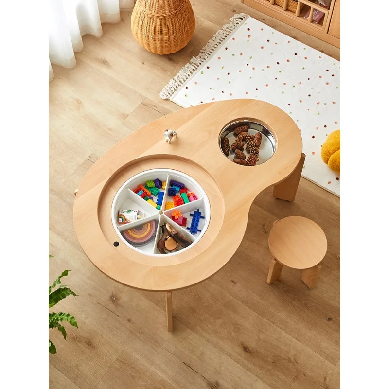 Solid wood multi-functional building block table, game table baby peanut table
Solid wood multi-functional building block table, game table baby peanut table