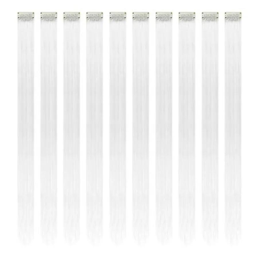 White Hair Extensions Clip in 10 Pieces Synthetic
White Hair Extensions Clip in 10 Pieces Synthetic
