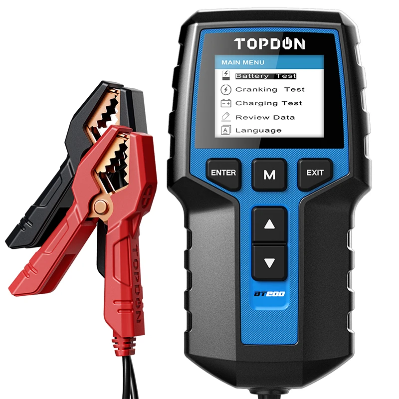 TOPDON BT200 12V Car Battery Tester Machine Analyser Testing Cara Dc 24V Electronic Load Deep Cycle Battery Tester
TOPDON BT200 12V Car Battery Tester Machine Analyser Testing Cara Dc 24V Electronic Load Deep Cycle Battery Tester