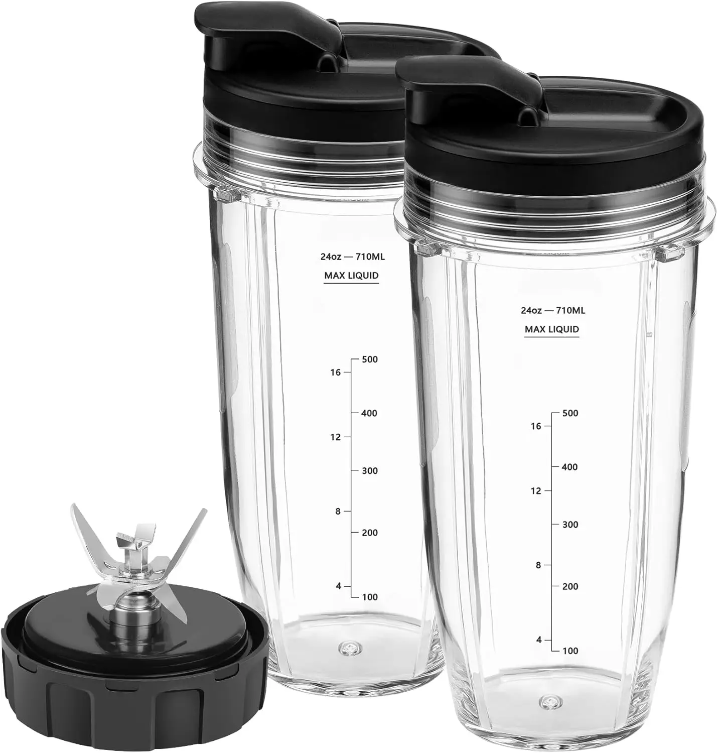 Blender Replacement Parts 24Oz Ninja Blender Cups With To-Go Lids, 7 Fins Extractor Blade, Compatible With Nutri Ninja Auto Iq
Blender Replacement Parts 24Oz Ninja Blender Cups With To-Go Lids, 7 Fins Extractor Blade, Compatible With Nutri Ninja Auto Iq