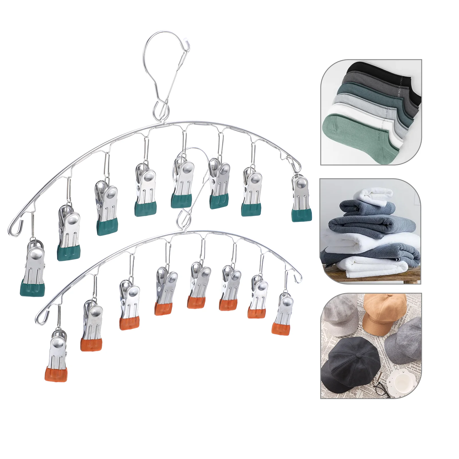 2 Pcs Multi Clip Hanger Practical Hangers Space Saving Wardrobe Multiple Clips Sock Closet Stainless Steel Metal
2 Pcs Multi Clip Hanger Practical Hangers Space Saving Wardrobe Multiple Clips Sock Closet Stainless Steel Metal