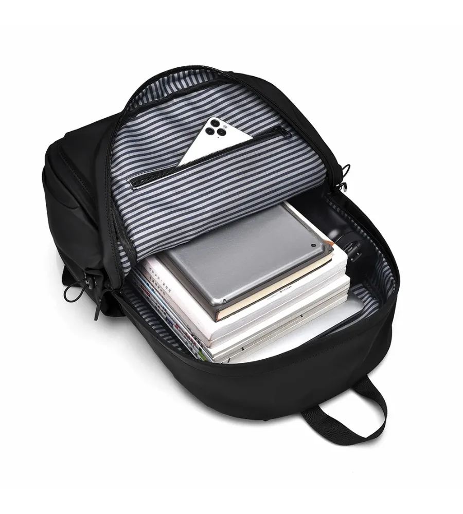 Durable water-repellent fabric shields this backpack from splashes during outdoor commutes and classes
Durable water-repellent fabric shields this backpack from splashes during outdoor commutes and classes