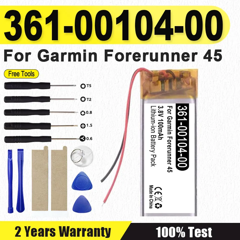 Brand-New 361-00104-00 100mAh Smart Watch Battery For Garmin Forerunner 45 High Capacity Batterie + Tools
Brand-New 361-00104-00 100mAh Smart Watch Battery For Garmin Forerunner 45 High Capacity Batterie + Tools