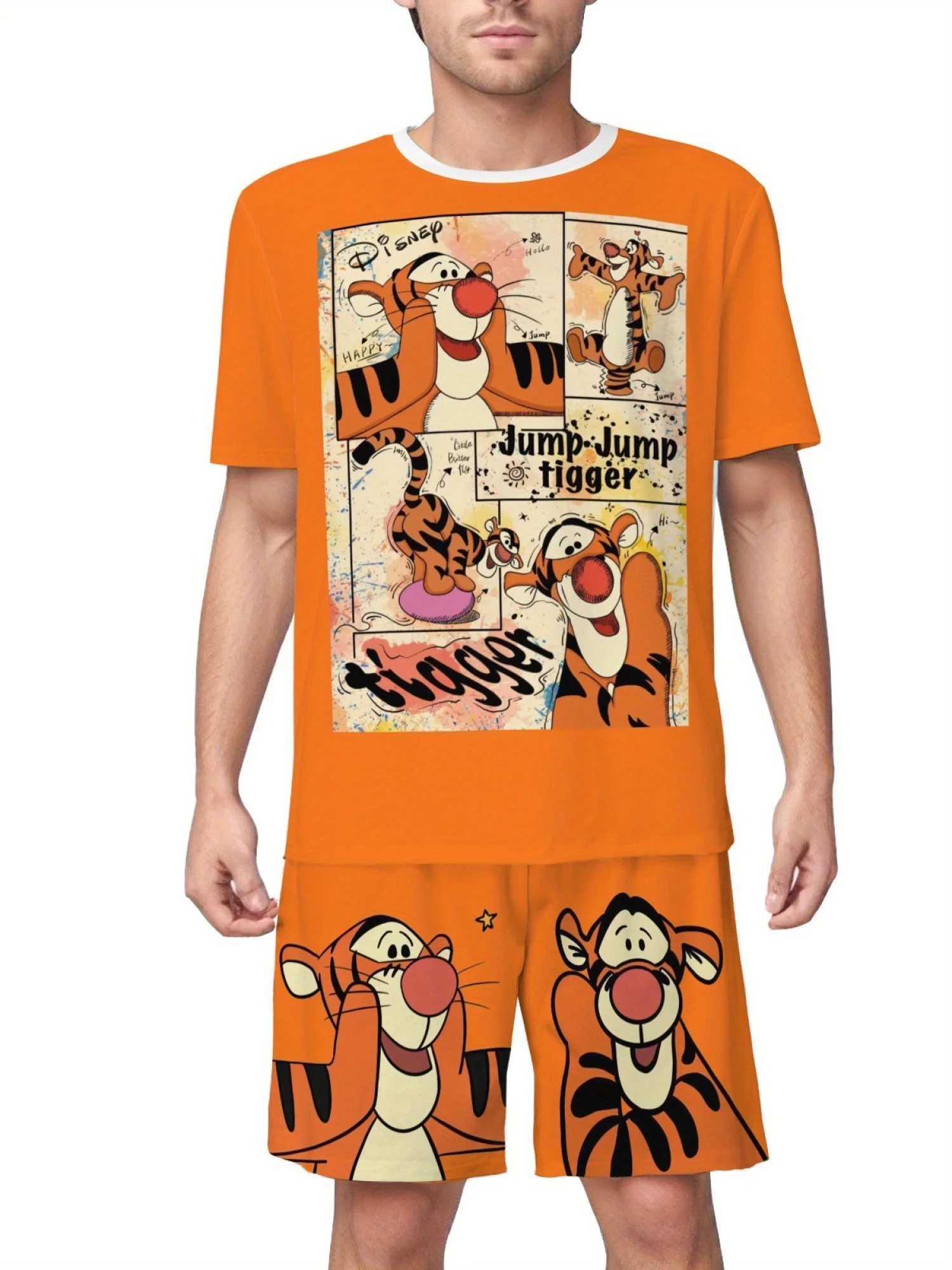  Mens Tigger Graphic Print Set Comfortable Lounge Wear With Crew Neck T-shirt And Shorts Unisex Couple Outfits Sports Suit Y2k
Mens Tigger Graphic Print Set Comfortable Lounge Wear With Crew Neck T-shirt And Shorts Unisex Couple Outfits Sports Suit Y2k